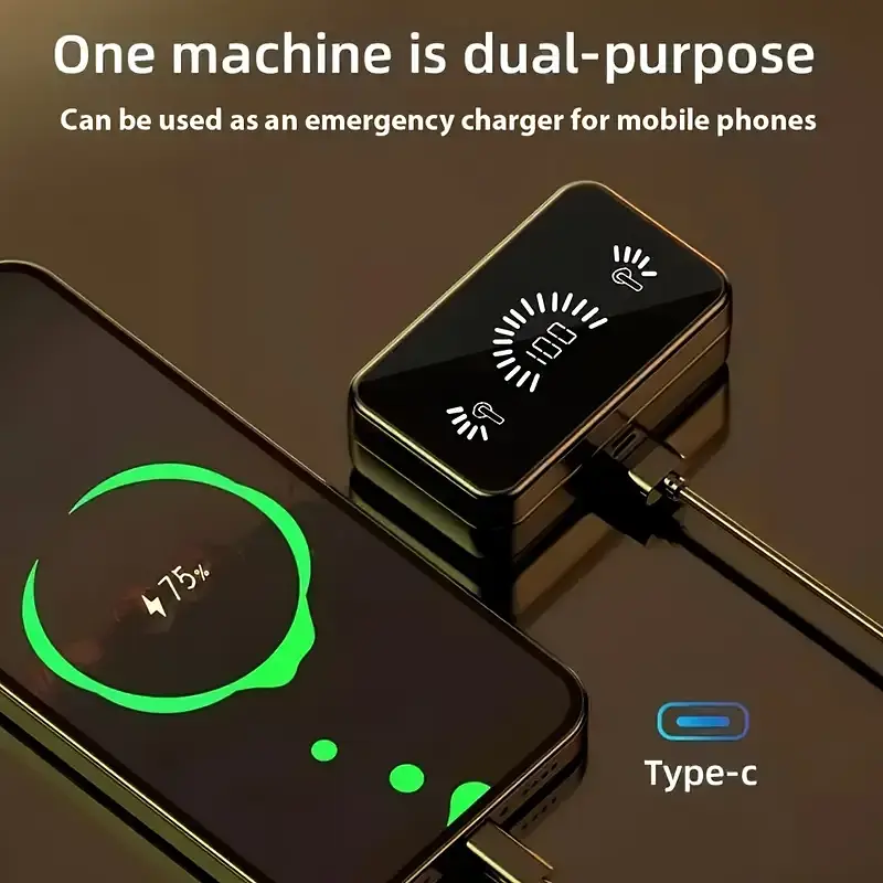 Бездротові навушники Bluetooth ANKRIYUL DH01 TWS стерео спортивні з дзеркальним світлодіодним дисплеєм - фото 4