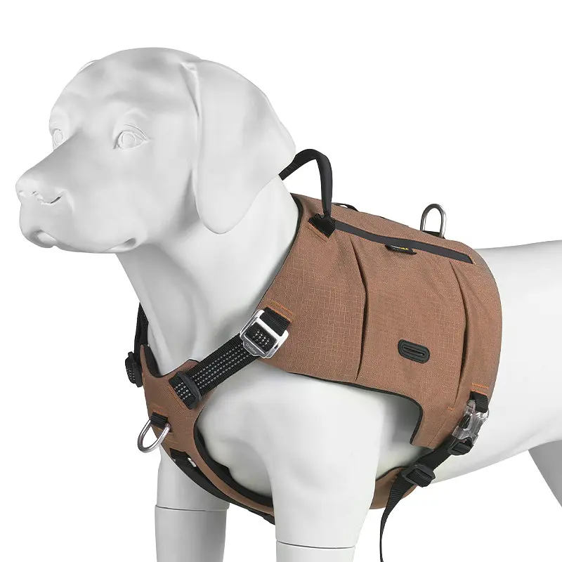 Шлейка для собак Truelove TLB2251 світловідбивна, з водонепроникної тканини Cordura, регульована Коричневий, XL - фото 4