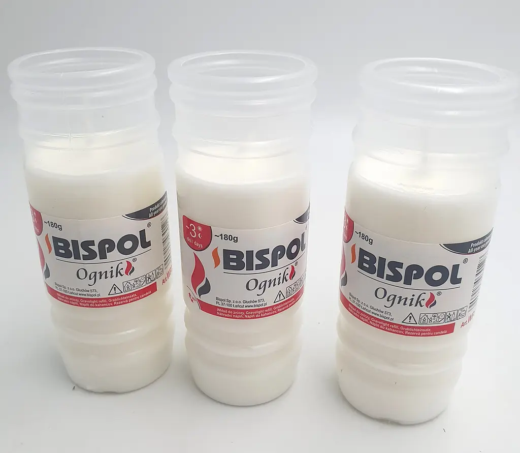 Свічка парафінова 3 дні горіння 14.5х5.6см 180г 72 години Bispol Ognik набір 2 шт - фото 6