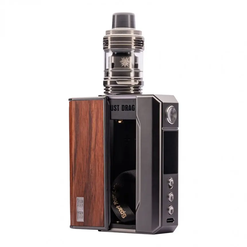 Електронна сигарета Voopoo Drag 4 177W with UFORCE-L Kit Gun Metal Rosewood (12407) - фото 2