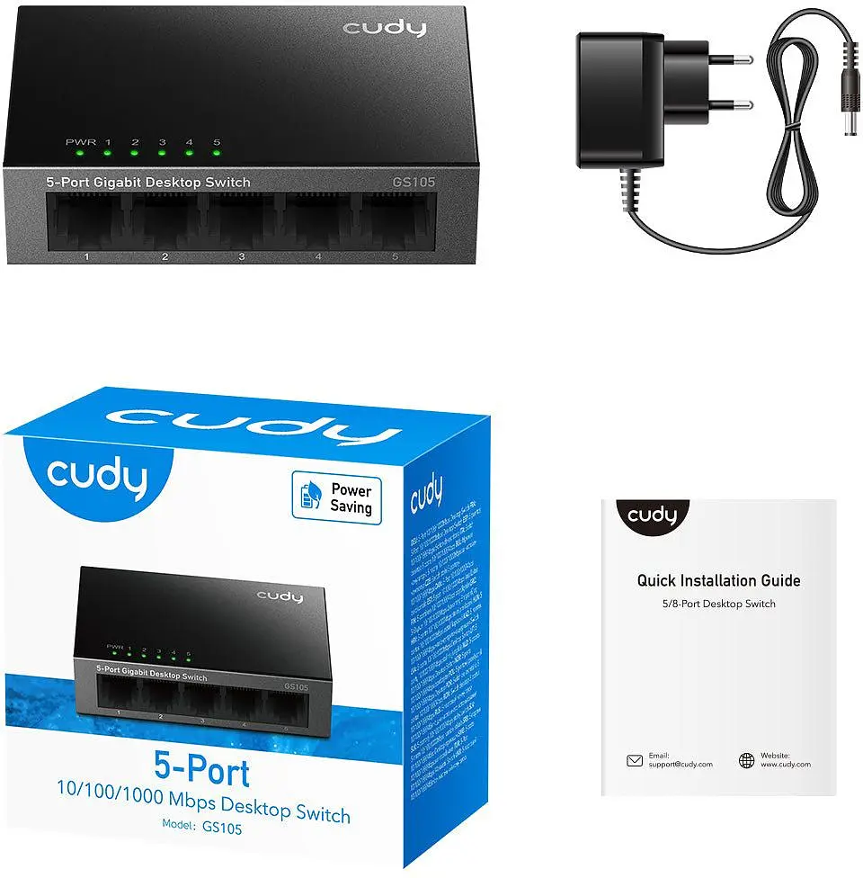 Комутатор Cudy GS105, 5 портовий Gigabit Metal Desktop Switch (GS105) - фото 5