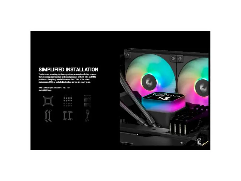 Водяне охолодження Deepcool LQ360 Black (R-LQ360-BKLSMW-G-1) - фото 7