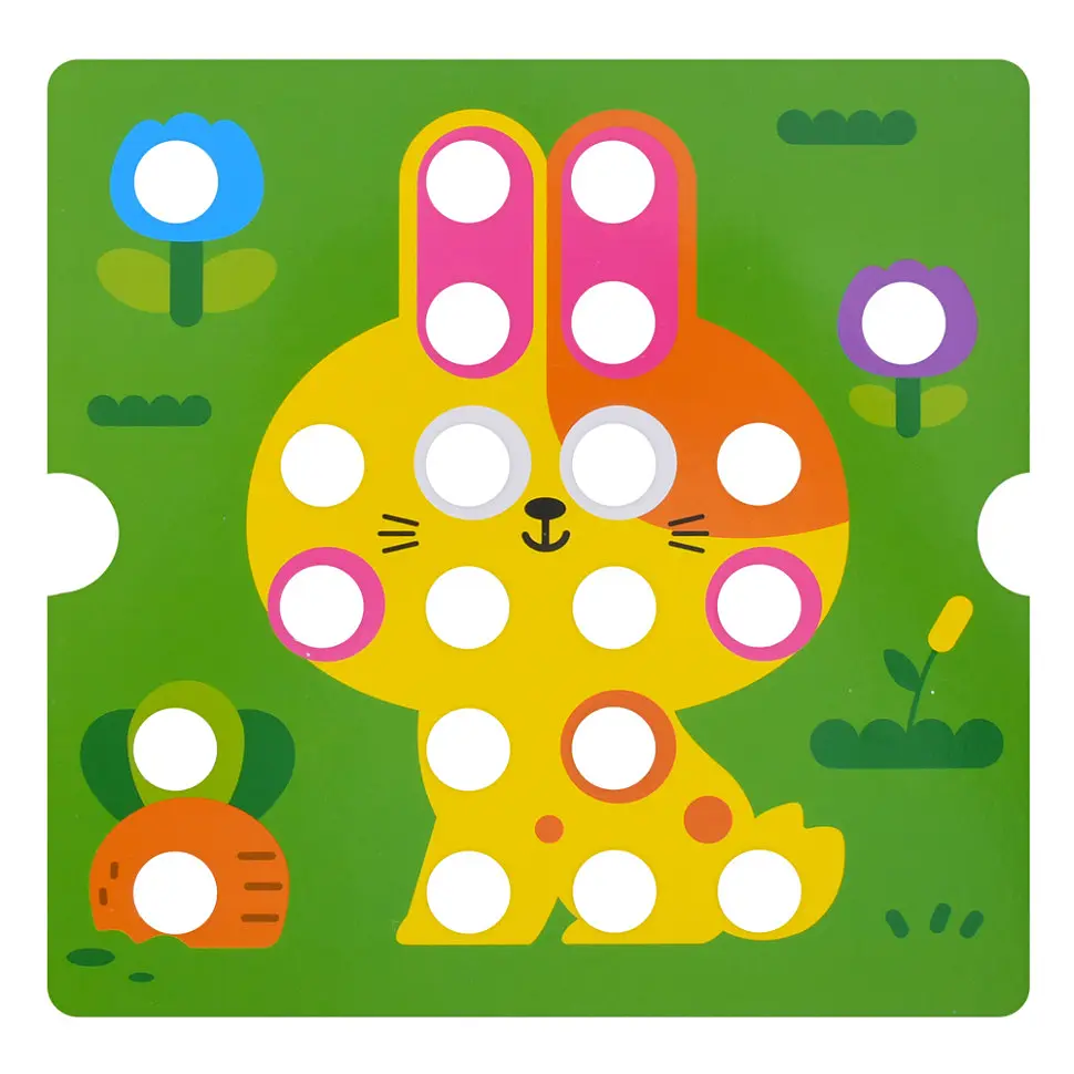 Розвивальна мозаїка Bambi Button Idea YG898-6, 46 деталей, картки 12 шт. - фото 8