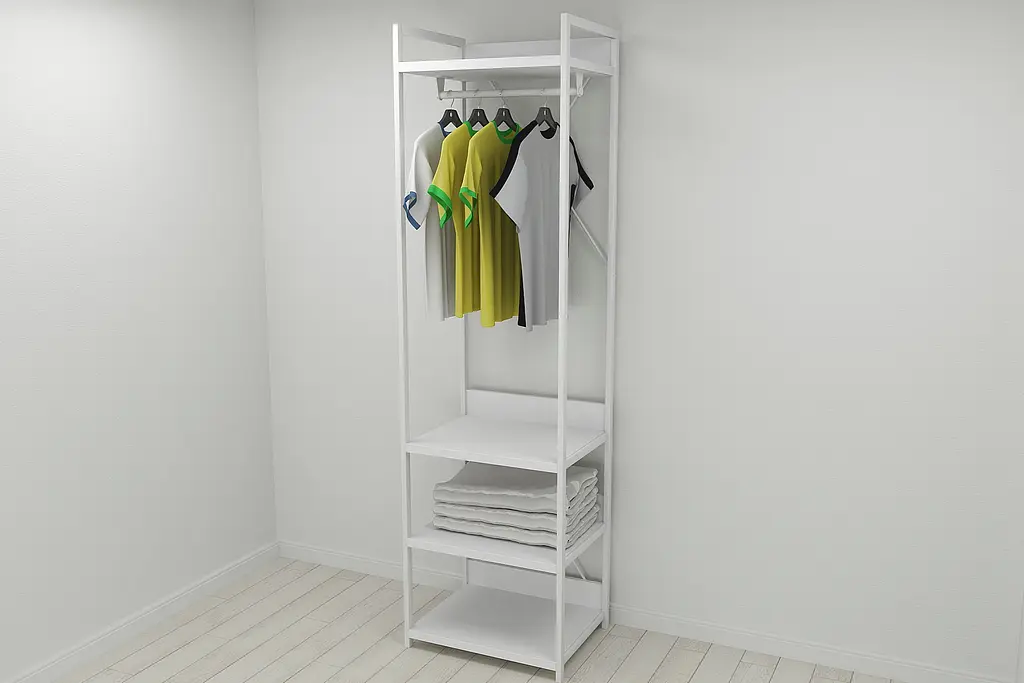 Шафа Гардероб Уні секція 3 серії Коннект Ferrum-decor 220x60x50см Білий метал ДСП Білий 32 мм (FRD-104531) - фото 8