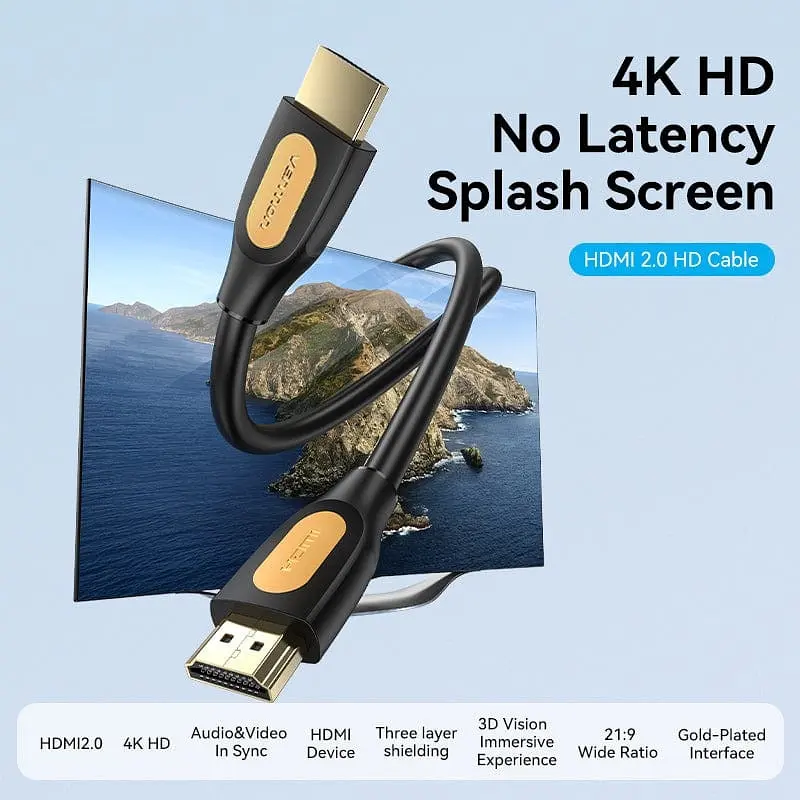 Кабель HDMI M - M, 3.0 м, V2.0, 4K 60Гц PVC чорний Vention - фото 3