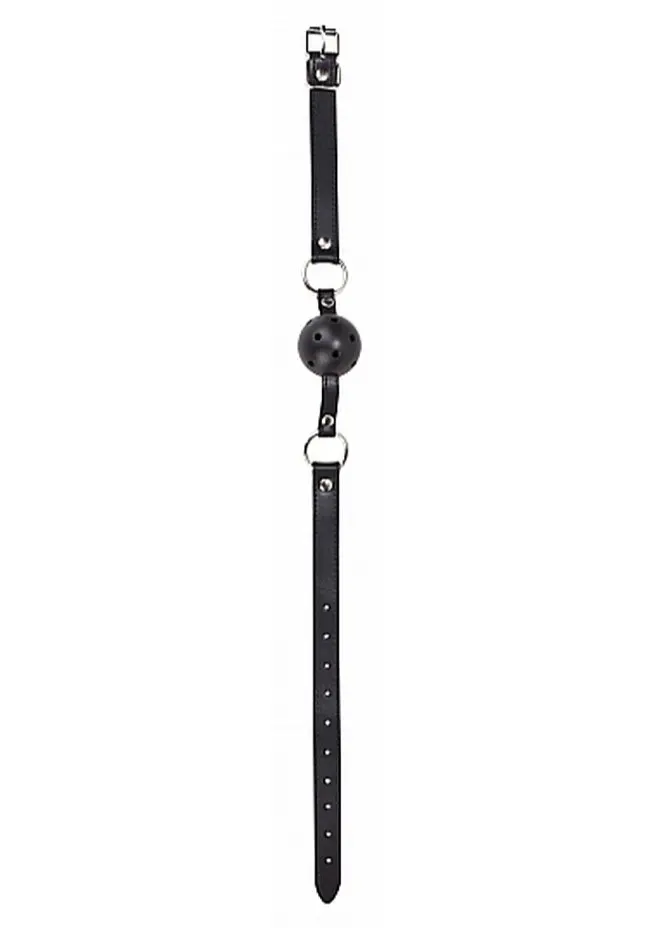 Кляп - Ouch! Ball Gag With Leather Straps Black - фото 3