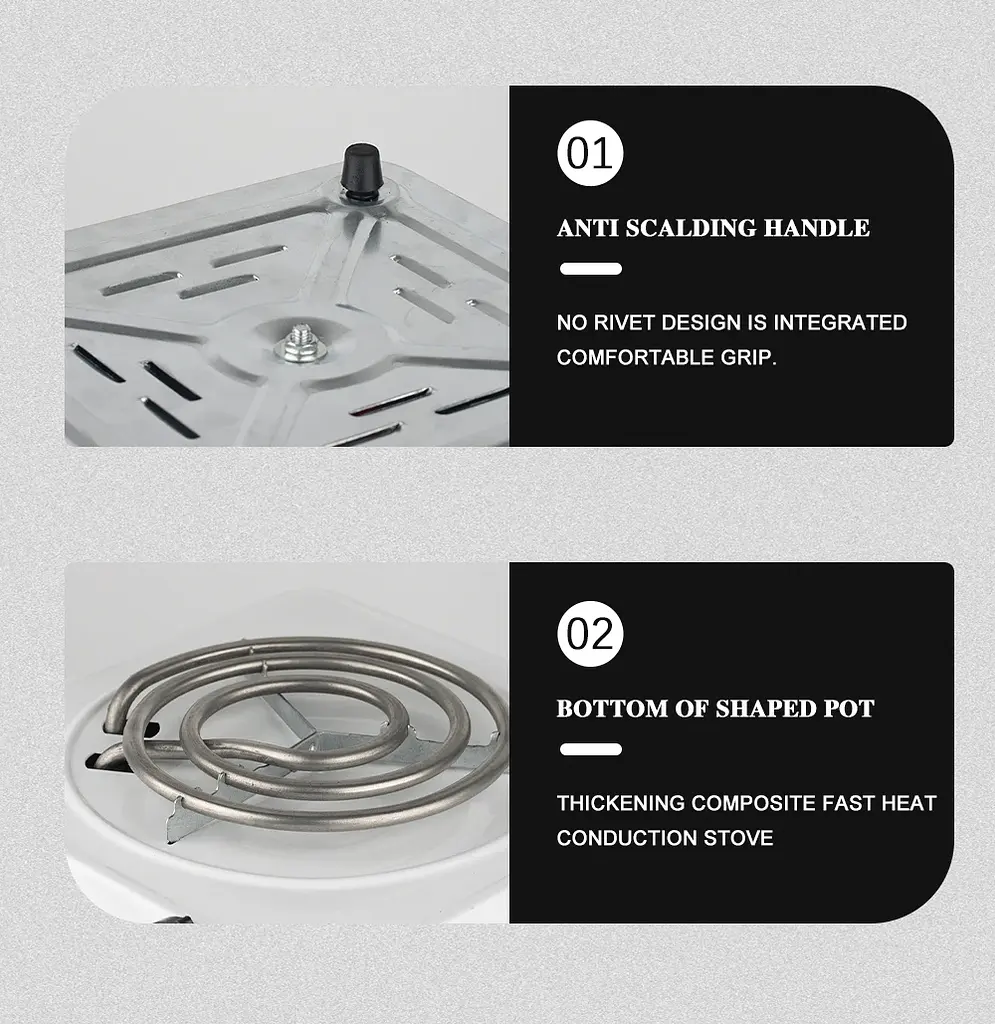 Електрична плита зі спіральним нагріванням XPRO RAF 8010B 1 конфорка (MER-15295_230) - фото 5