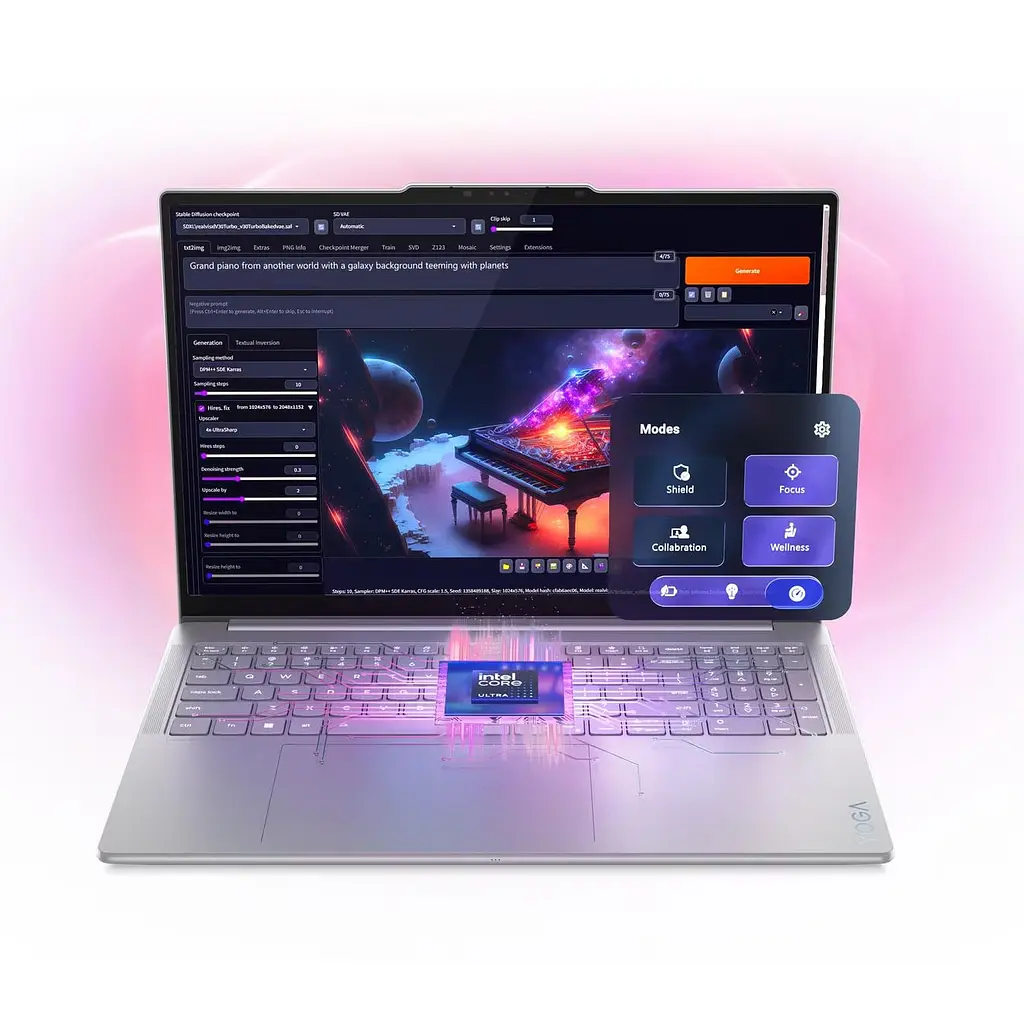 Ноутбук Lenovo Yoga Pro 9 16IAH10 Intel Core Ultra 7 255H до 5, 1 ГГц, 16 2, 8K, WQXGA+, OLED, 120 Гц, 32 ГБ LPDDR5x, 1 ТБ SSD, NVIDIA GeForce RTX 5070 8 ГБ GDDR7, Windows 11 Pro, Luna Grey - фото 25