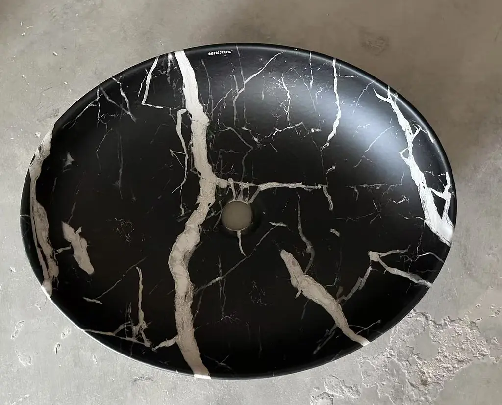 Умивальник накладний Mixxus Premium Ellipse-0102 marble 515x400x130 мм MP6552, Мармур - фото 5