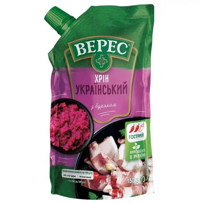Набор: хрен Верес Украинский 130 г + горчица Королевский вкус Европейская кроткая 130 г - фото 2