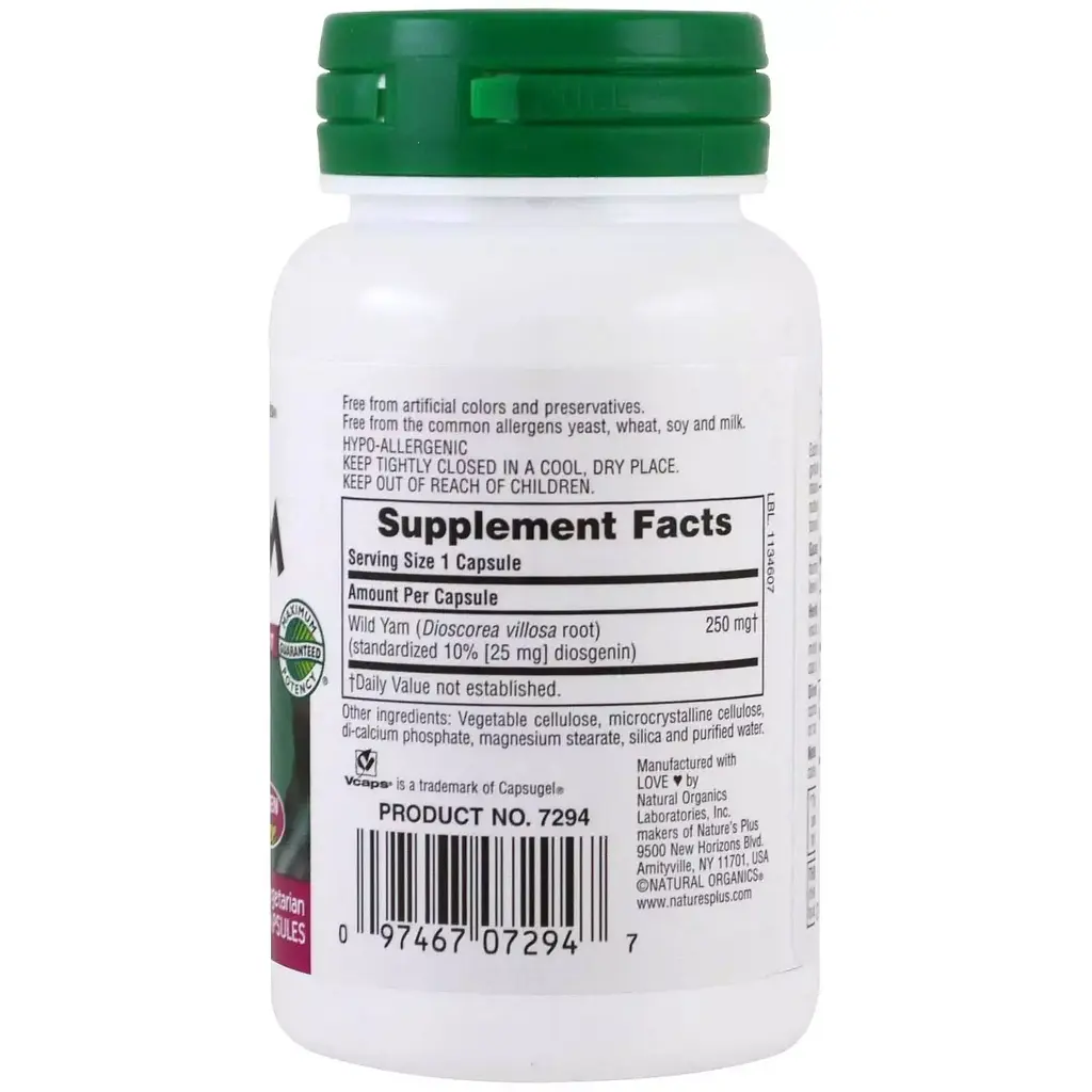 Дикий ямс NaturesPlus Herbal Actives 250 мг 60 гелевих капсул - фото 2