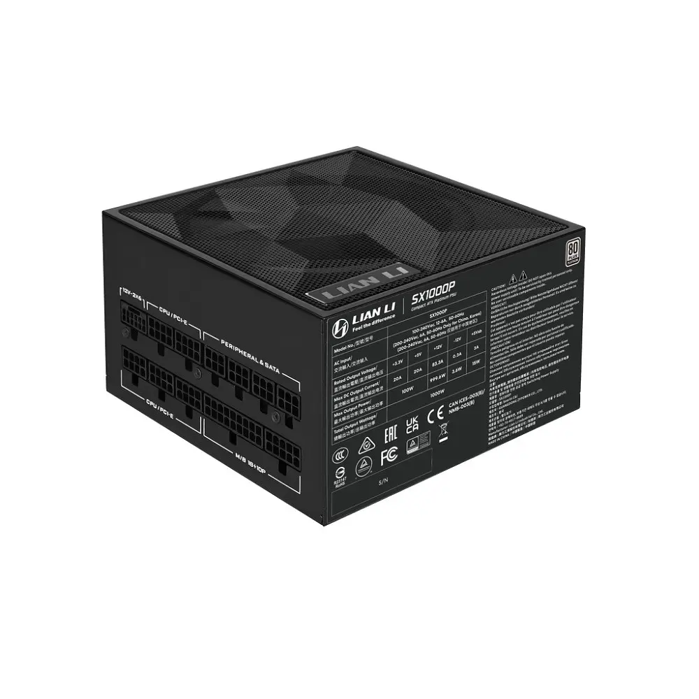 Блок живлення Lian Li SX1000P Black, EU Cord (G9P.SX1000P.B000.EU) - фото 6
