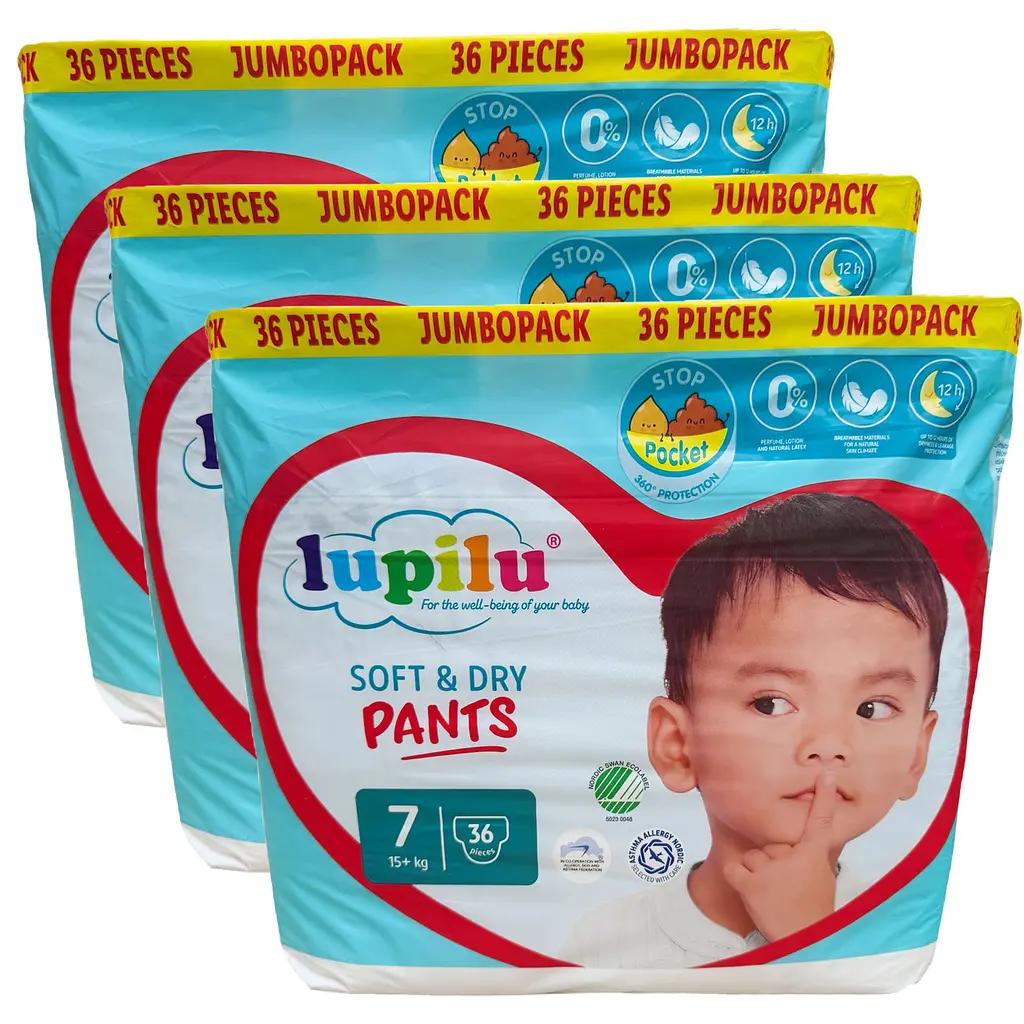 Підгузки-трусики Lupilu Soft & Dry 7 (15+ кг) 108 шт