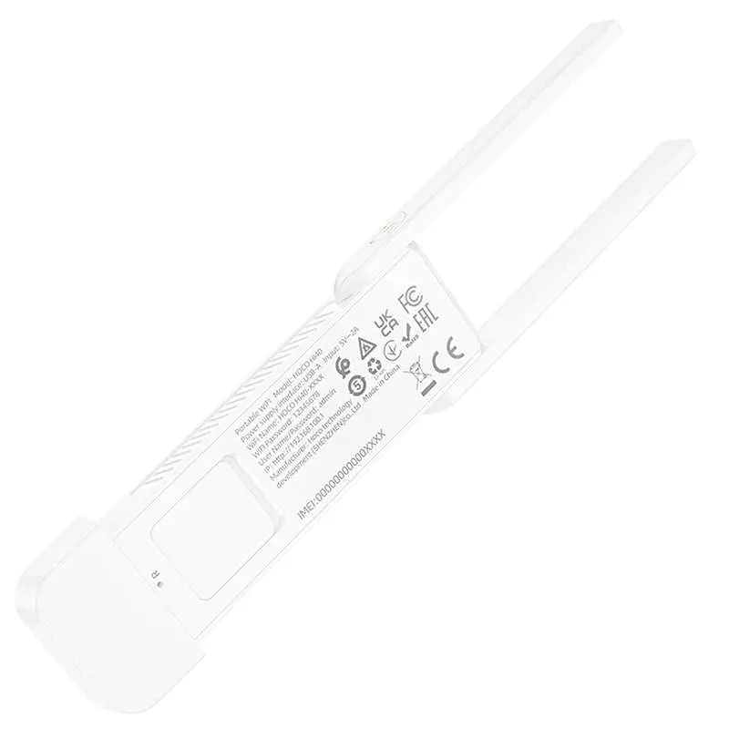 Портативний модем WiFi роутер Hoco HI40 150Mbps (Micro SIM) White - фото 6