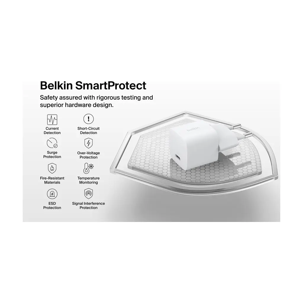 Зарядний пристрій Belkin USB-C PD25W PPS white (WCA012KQWH) - фото 7