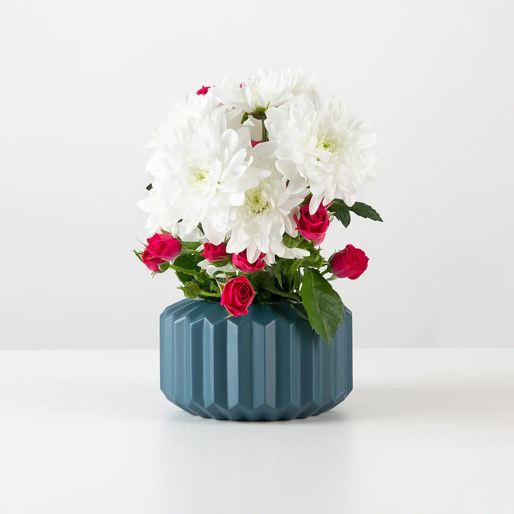 Ваза декоративна МВМ My Home, 7,5 см, синя (DH-FLOWERS-08 DARK BLUE) - фото 3