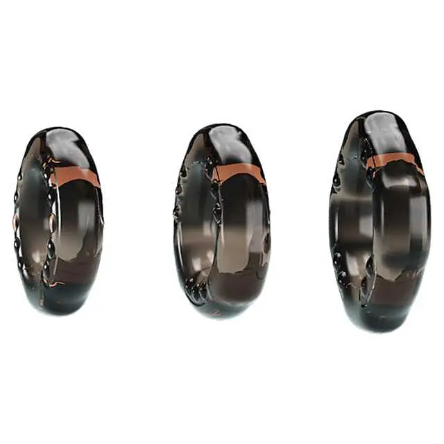 Набір ерекційних кілець Baile Cock Ring Yvonne Set of 3 (чорний) - фото 4