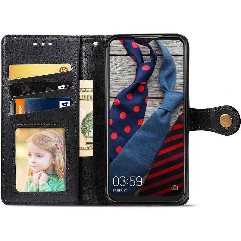 Шкіряний чохол-книжка GETMAN Gallant (PU) для TECNO Spark 6 Go Чорний - фото 4