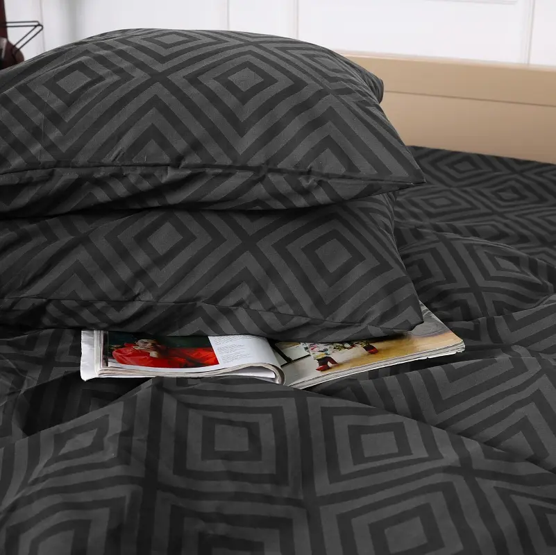 Простирадло MirSon Бязь 17-0625 Geometry Graphite 220х150 см (2200008204907) - фото 2