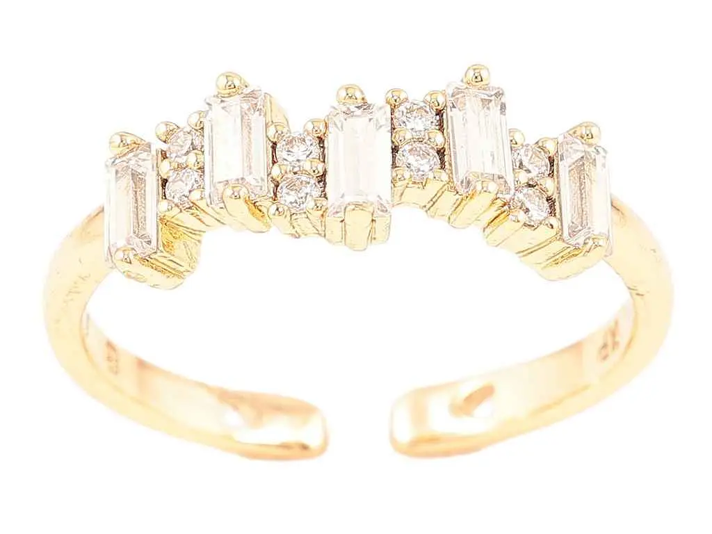 Каблучка XUPING Позолота 18K "Кришталева доріжка" (260929) р.18-19 - фото 2