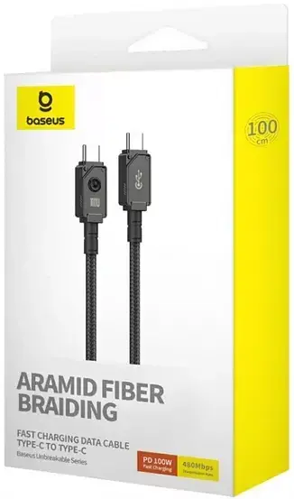Кабель Baseus Unbreakable Series Fast Charging Cable Type-C to Type-C 100W 1m P10355800111-00 Black - фото 4