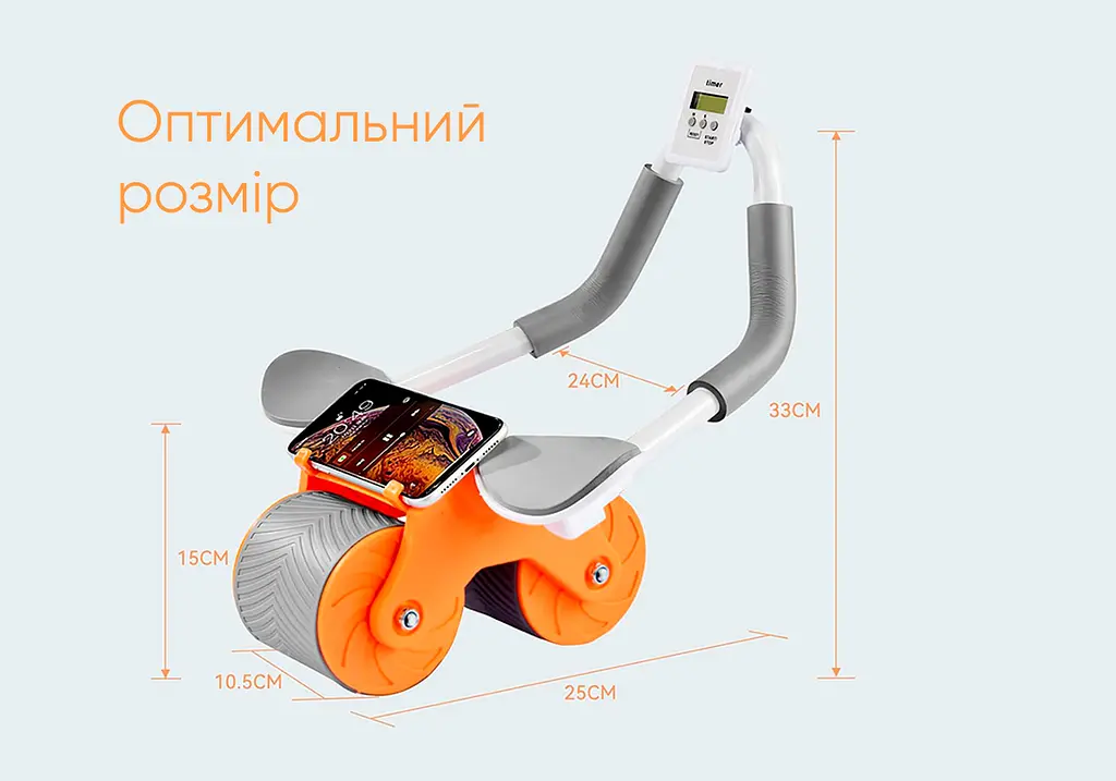Ролик для пресу EasyFit зі зворотним механізмом та лічильником (EF-1357) - фото 3