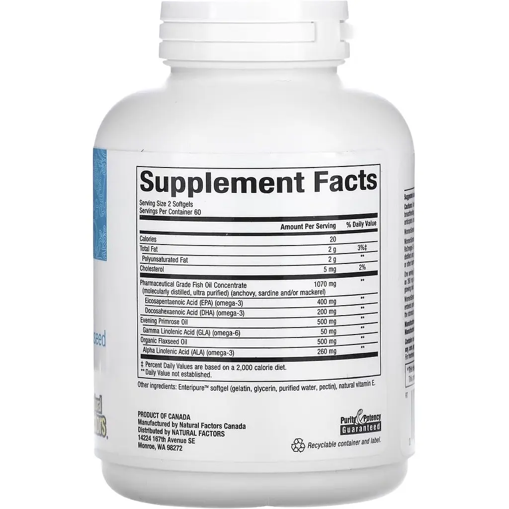 Омега-3 для жінок Natural Factors WomenSense RxOmega-3, 120 гелевих капсул - фото 2