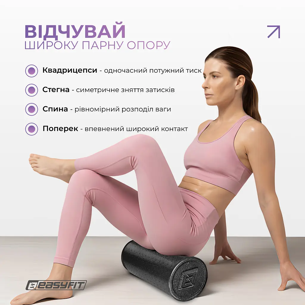 Масажний ролик EasyFit PolyFoam Roller EPP 60 см - фото 6