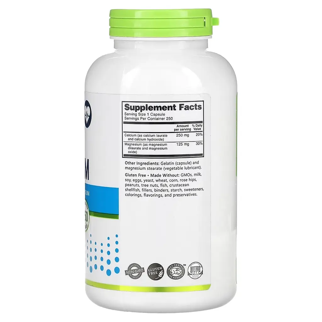 Кальцій та магній NutriBiotic Calcium Magnesium 250 капсул - фото 2