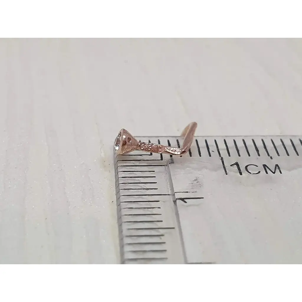 Золотая серьга-пирсинг Астор в нос с фианитом. 2182526 - фото 4