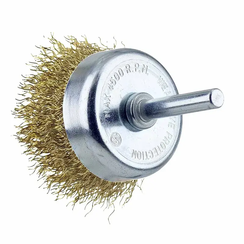 Щітка для електроінструменту Sigma дротяна чашоподібна 50мм хвостовик 6мм латунированная 9015051 (9015051) - фото 2
