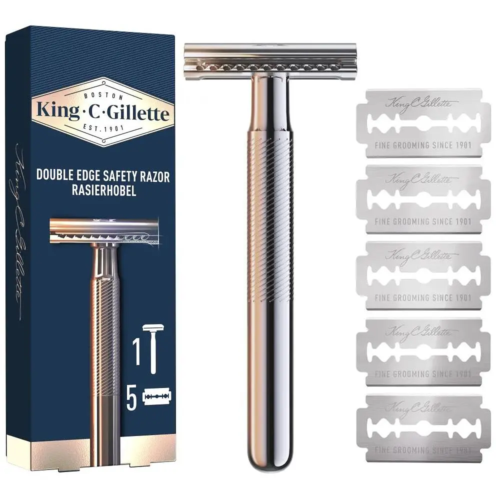 Бритва Gillette King C. Безпечна з 5 змінними лезами (7702018590148)