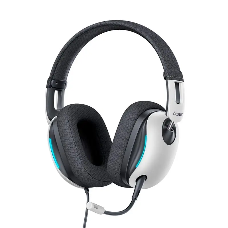 Накладные наушники Baseus  GoPlay 1+ Max Gaming Wired Headphones, 7.1 VSS, USB, white - фото 2