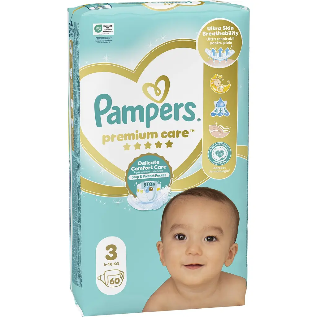 Подгузники Pampers Premium Care Размер 3 (6-10 кг) 60 шт. - фото 2