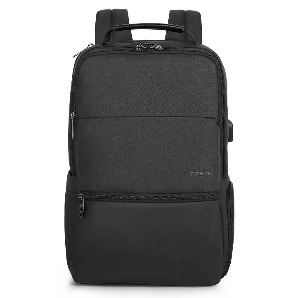 Рюкзак міський розширюваний Tigernu T-B3905 38л з USB для ноутбука 19" Black (17055) - фото 2