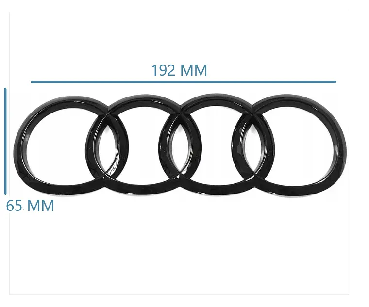Емблема задня Audi Чорна Глянець 192х66-67 мм на скотчі НАПІВФЕРА (Завод) - фото 2