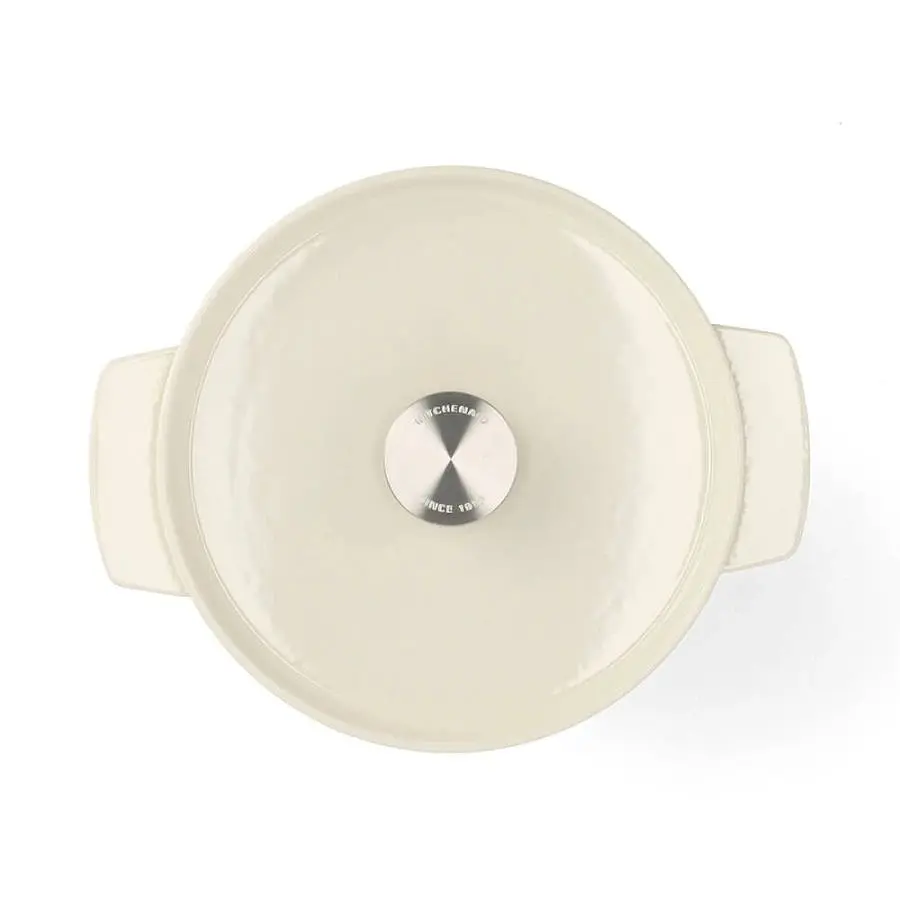 Каструля чавунна з кришкою KitchenAid 22 см 3,3 л колір мигдальний крем (CC006056-001) - фото 3