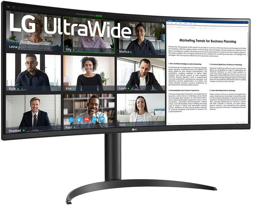 Монітор 34" LG 34WR55QK-B Curved UWQHD 100Hz (34WR55QK-B) 3440x1440 (Ultra-Wide 2K) VA 100 Hz - фото 6