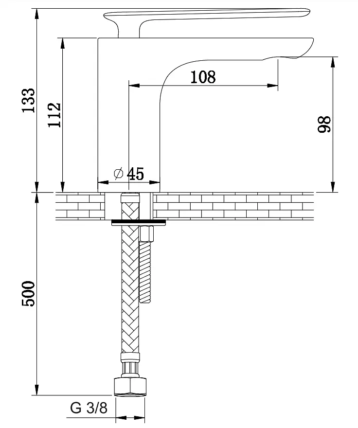 Змішувач для умивальника Kohlman Experience Black Matt низький QB100E-B, Чорний матовий - фото 3
