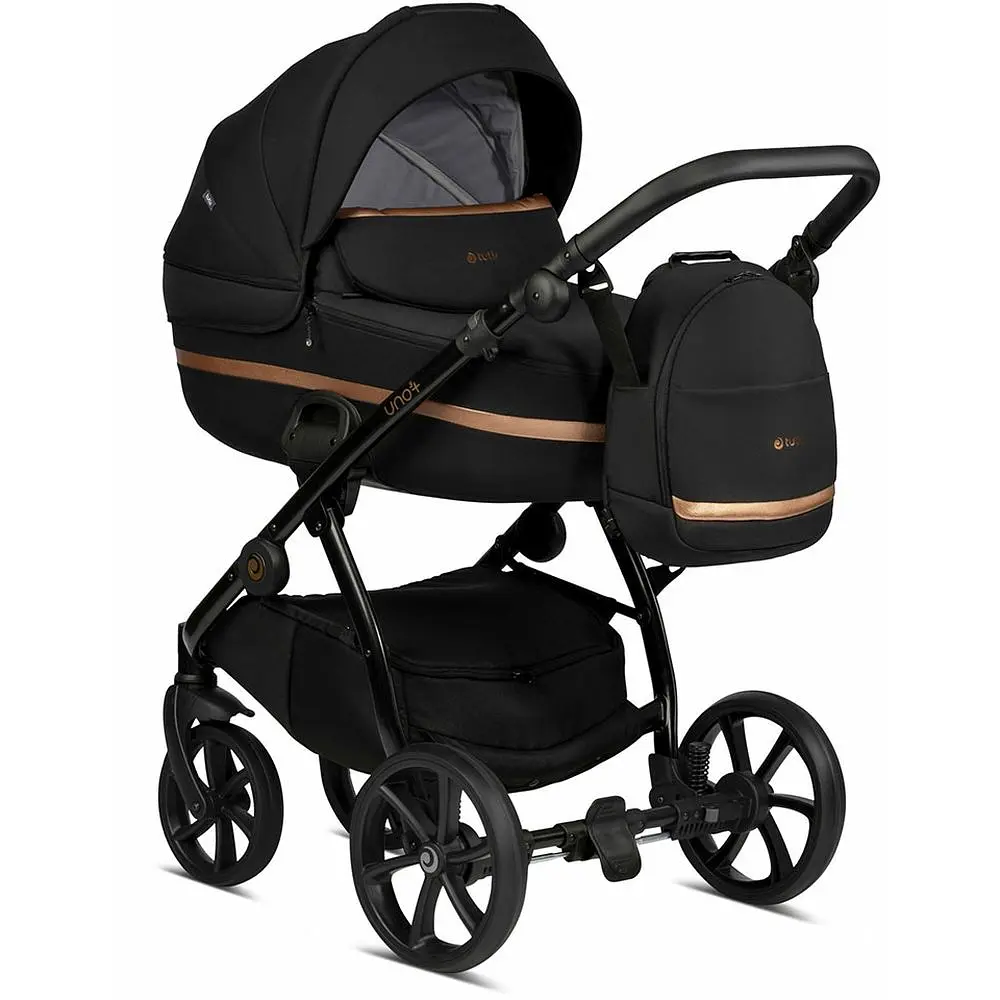 Коляска Tutis Uno 3 Plus Black Edition Copper, 2 в 1, чорна (1072199) - фото 4