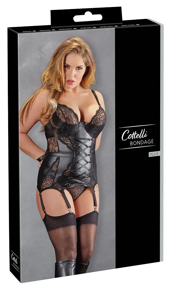 Корсет Cottelli Bondage Basque Bondage, 85D/L (чорний) - фото 8