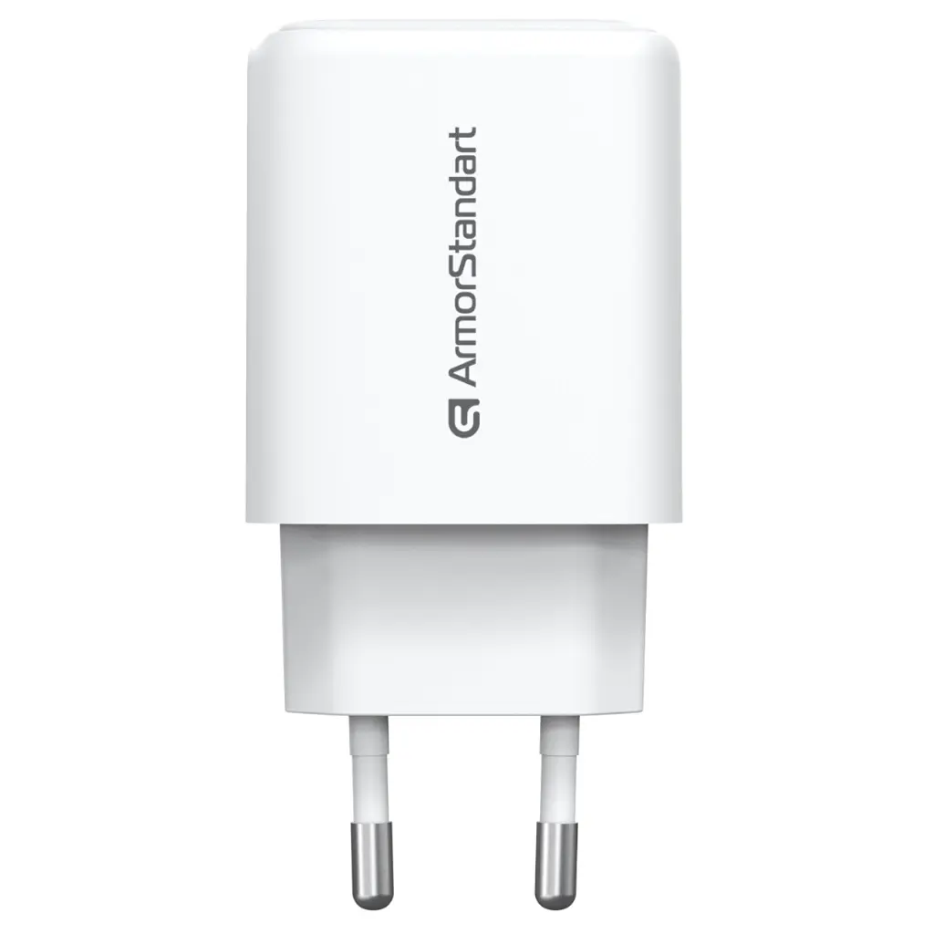 Зарядний пристрій Armorstandart 1xUSB-C + 1xUSB 20W GaN white (ARM89531)