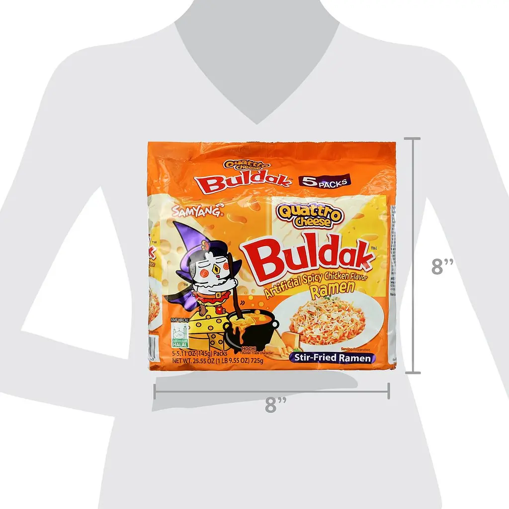 Локшина швидкого приготування SAMYANG Buldak Quattro Cheese Ramen Hot Chicken Flavor Ramen 5 шт х 145 г - фото 8
