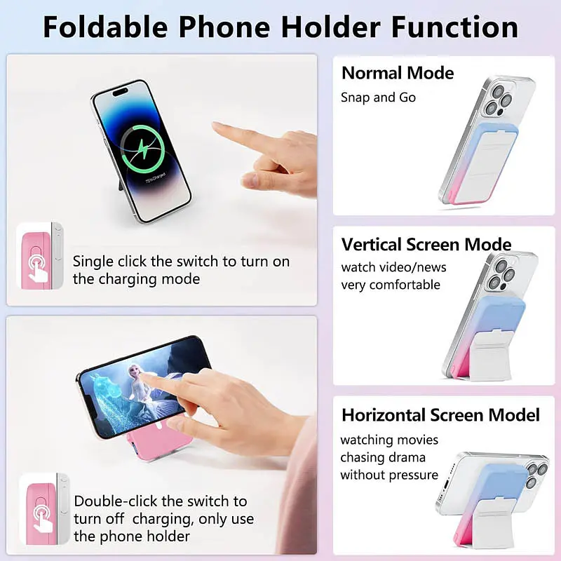 Портативное ЗУ Power Bank JJT-A27-1 Gradient PD20W+QC 22.5W с БЗУ 10000 mAh - фото 4