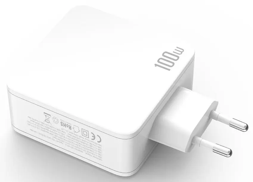Сітчастий зарядний пристрій XO CE14 triple GaN USB-A/USB-C QC&PD3.0 100W 5A Білий - фото 3