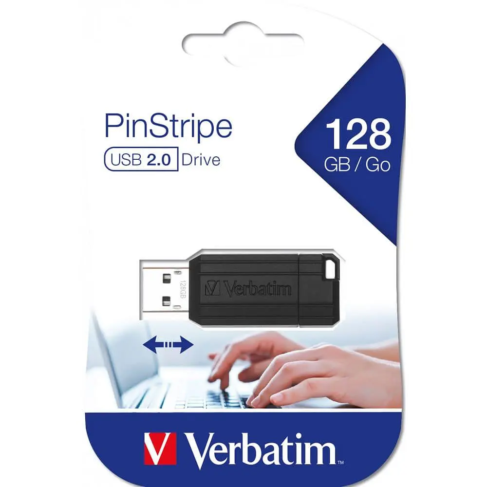 Флеш-накопитель Verbatim PinStripe USB 2.0 128GB Black (49071) - фото 5