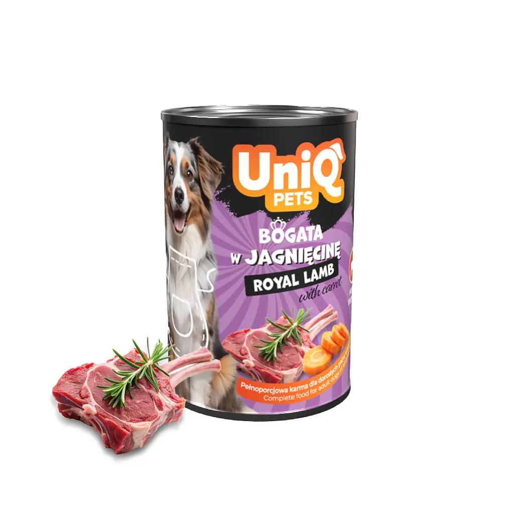 Консерви для собак UNIQ PETS DOG WET FOOD ROYAL LAMB з ягнятком, 375 г