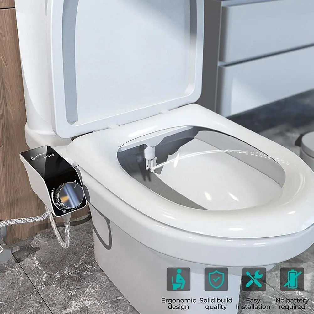 Універсальне біде-накладка SAMODRA Bidet тонка під кришку, з боковим модулем, Біла (SMWDRB) - фото 3