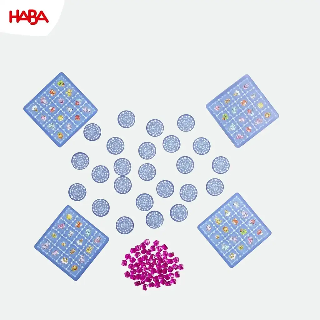 Дитяча настільна гра Блискуче Бінго HABA Єдиноріг Блискітки Удачі Funkel-Bingo 2–4 гравці від 3 років (SKU-209) - фото 5