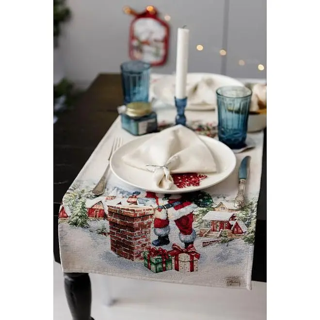 Дорожка гобеленовая с велюром Прованс Снежная зима 35х100 см (36438) - фото 5